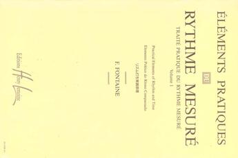 Couverture du livre « Elements pratiques du rythme mesure vol.1 --- formation musicale » de Fontaine Fernand aux éditions Henry Lemoine