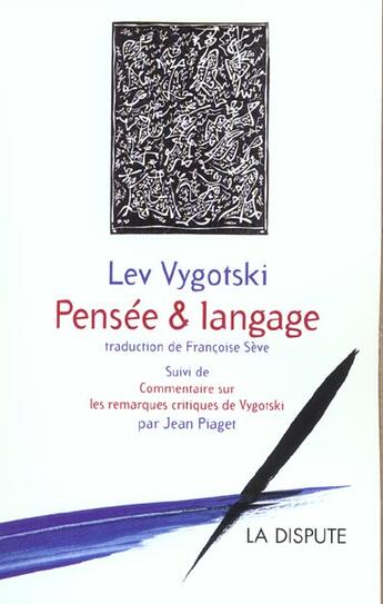 Couverture du livre « Pensee et langage (3e édition) » de Vygotski L S aux éditions Dispute