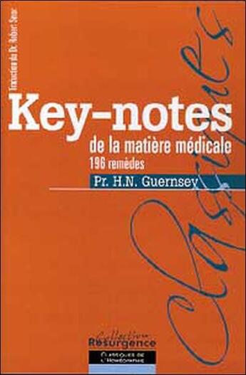 Couverture du livre « Key-notes de la matiere medicale - 196 remedes » de Guernsey H. N. aux éditions Marco Pietteur