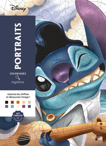 Couverture du livre « Art-thérapie ; coloriages mystères : portraits » de Disney aux éditions Hachette Pratique