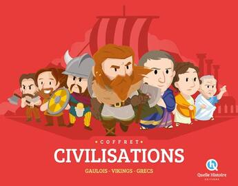 Couverture du livre « Civilisations : Galois, Vikings, Grecs ; coffret » de Quelle-Wennagel-Ferr aux éditions Quelle Histoire