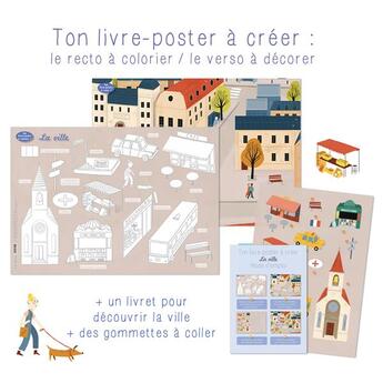 Couverture du livre « Ton livre poster à créer : la ville » de Anne Baudier et Josephine Vanderdoodt aux éditions Mila