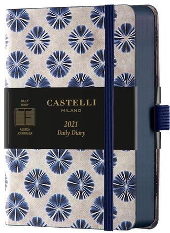 Couverture du livre « Agenda journalier poche shibori fleurs » de Castelli aux éditions Castelli Milano