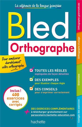 Couverture du livre « Bled orthographe » de Daniel Berlion aux éditions Hachette Education