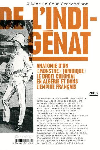 Couverture du livre « De l'indigénat ; anatomie d'un 