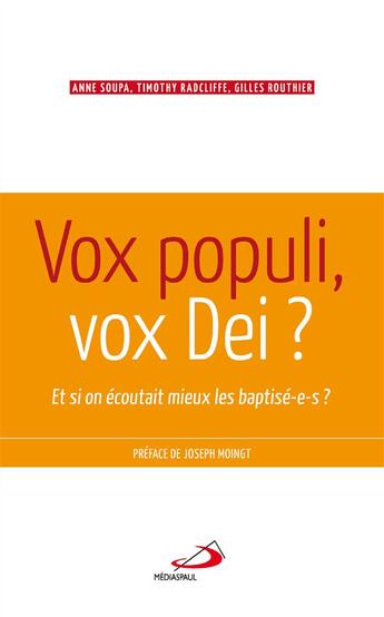 Couverture du livre « Vox populi, vox dei ; et si on écoutait mieux les baptisé-e-s » de  aux éditions Mediaspaul