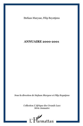 Couverture du livre « Annuaire 2000-2001 » de Reyntjens Filip aux éditions L'harmattan