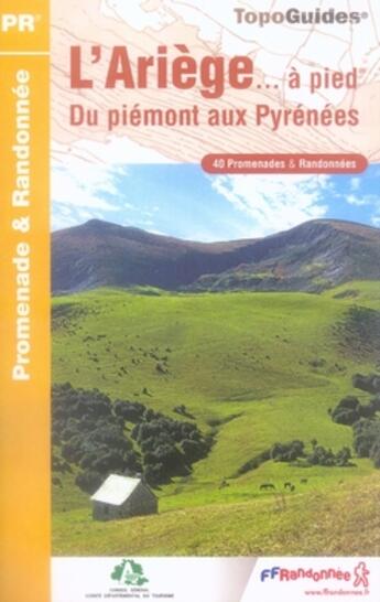 Couverture du livre « L'ariège à pied ; du piémont aux pyrénées » de  aux éditions Ffrp