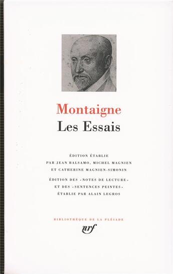Couverture du livre « Les essais » de Michel De Montaigne aux éditions Gallimard
