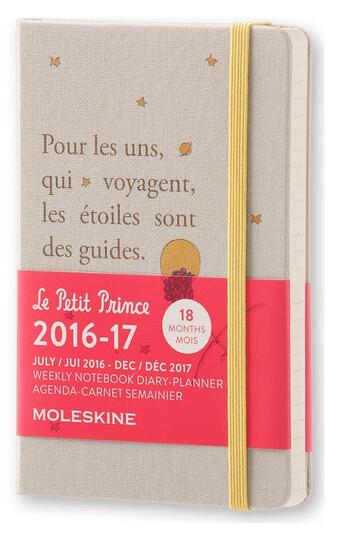 Couverture du livre « Agenda 18 mois semainier Petit Prince 2016-17 poche toile » de  aux éditions Moleskine