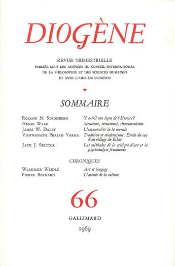 Couverture du livre « Diogene 66 » de Collectifs Gallimard aux éditions Gallimard