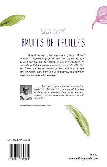 Couverture du livre « Bruits de feuilles » de Marcel Michel aux éditions Editions Maia