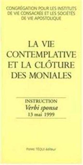 Couverture du livre « Verbi sponsa - 13 mai 1999 » de Pro Institutis Vitae Consecratae Et Societatibus aux éditions Tequi