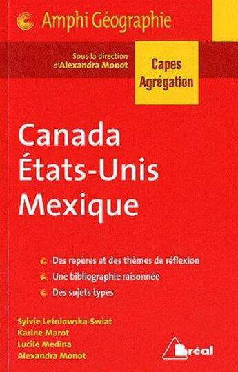 Couverture du livre « Canada, etats-unis, mexique - capes agregation » de Monot aux éditions Breal