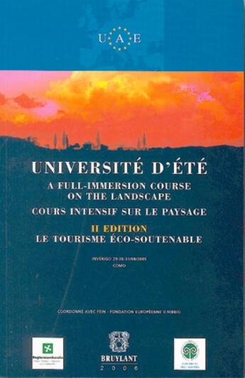 Couverture du livre « Cours intensif sur le paysage ; le tourisme eco-soutenable » de  aux éditions Bruylant