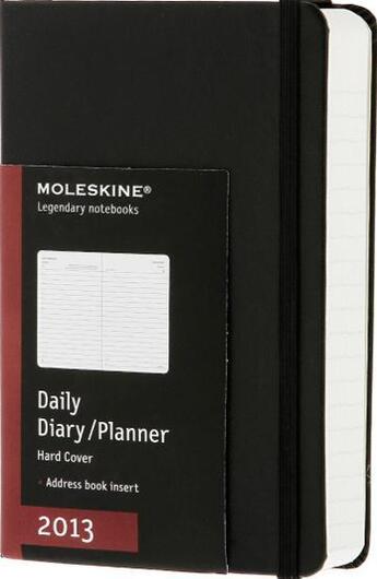 Couverture du livre « Agenda journalier 2013 ; rigide noir » de Moleskine aux éditions Moleskine Papet