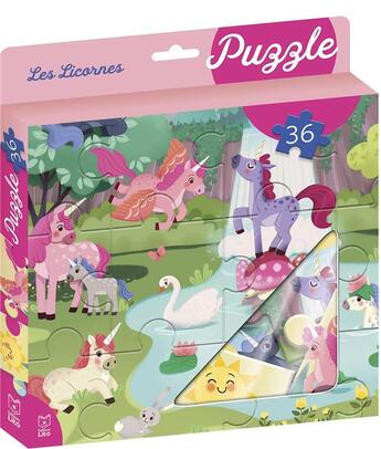 Couverture du livre « Ma boite a puzzle36p licornes » de  aux éditions Lito