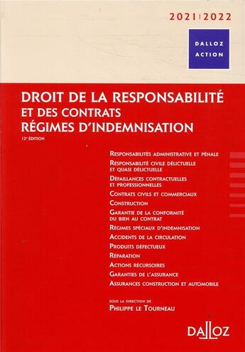 Couverture du livre « Droit de la responsabilité et des contrats ; régimes d'indemnisation (édition 2021/2022) » de  aux éditions Dalloz