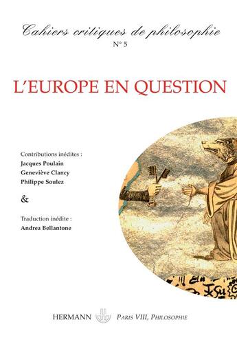 Couverture du livre « Cahiers critiques de poésie n.5 ; l'Europe en question » de  aux éditions Hermann