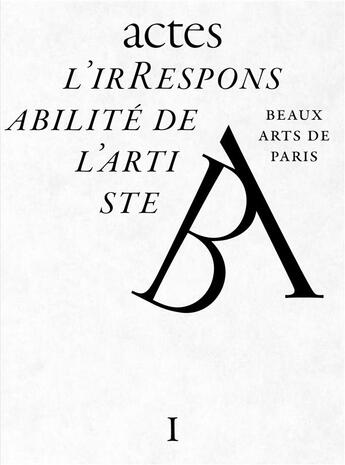 Couverture du livre « L'irresponsabilité de l'artiste » de  aux éditions Ensba