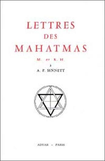 Couverture du livre « Lettres des mahatmas » de Barker A. T. aux éditions Adyar