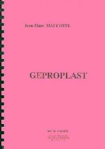 Couverture du livre « Geproplast » de Maucotel aux éditions Diagonale