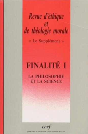 Couverture du livre « Supplement revue d'ethique et de theologie moralenumero 205 finalite i » de Collectif Retm aux éditions Cerf