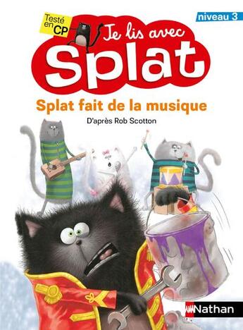 Couverture du livre « Je lis avec Splat ; Splat fait de la musique ; niveau 1 » de  aux éditions Nathan