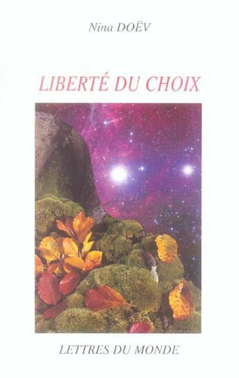 Couverture du livre « Liberte du choix » de Doev aux éditions Lettres Du Monde