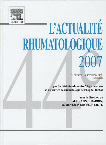 Couverture du livre « Actualité rhumatologique » de Kahn/Bardin/Liote aux éditions Elsevier-masson