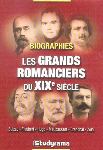 Couverture du livre « Les grands romanciers du 19e siecle » de  aux éditions Studyrama