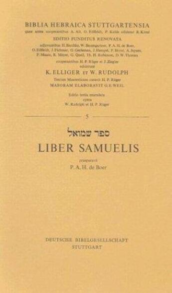 Couverture du livre « Samuel hébreu stuttgartensia » de  aux éditions Bibli'o