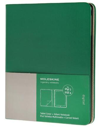 Couverture du livre « Étui slim ipad 3/4 vert + bloc notes vert » de Moleskine aux éditions Moleskine Papet