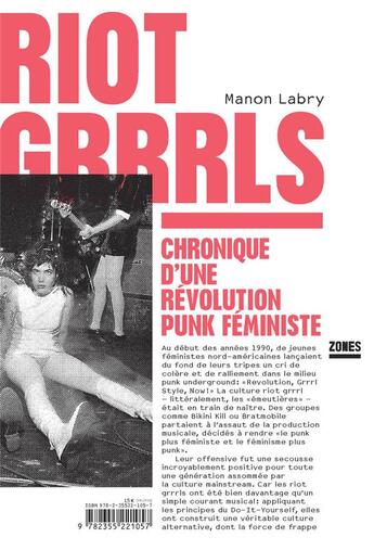 Couverture du livre « Riot grrrls » de Manon Labry aux éditions Zones