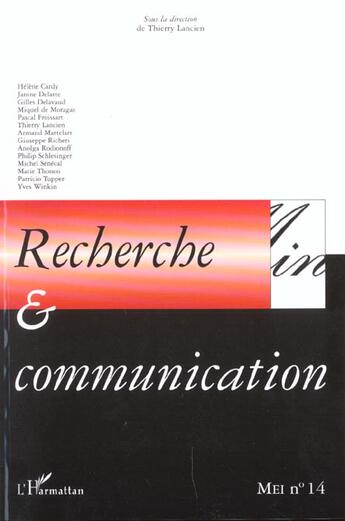 Couverture du livre « Recherche et communication - vol14 » de  aux éditions L'harmattan