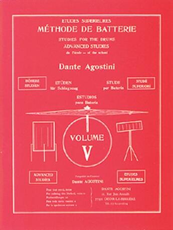 Couverture du livre « Méthode de batterie t.5 ; études supérieures » de Dante Agostini aux éditions Carisch Musicom