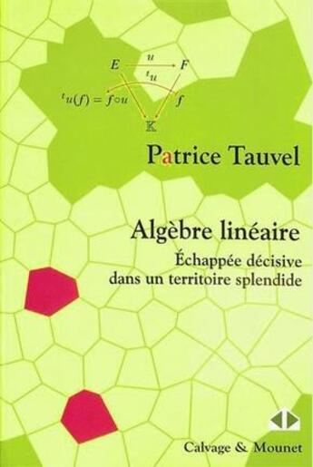 Couverture du livre « Algèbre linéaire : échappée décisive dans un territoire splendide » de Patrice Tauvel aux éditions Calvage Mounet