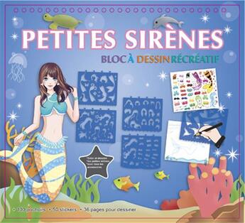 Couverture du livre « Petites sirènes ; bloc à dessin récréatif » de  aux éditions Cerise Bleue