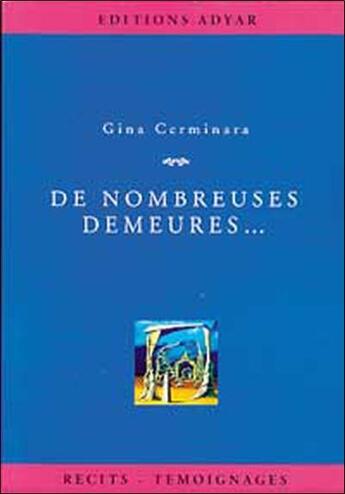 Couverture du livre « De nombreuses demeures... » de Cerminara Gina aux éditions Adyar