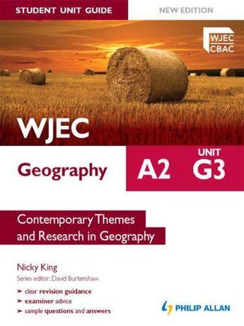 Couverture du livre « WJEC A2 Geography Student Unit Guide New Edition: Unit G3 Contemporary » de King Nicky aux éditions Hodder Education Digital