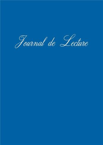 Couverture du livre « Journal de lecture » de Aline Wheeler aux éditions Books On Demand