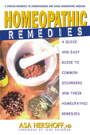 Couverture du livre « Homeopathic Remedies » de Hershoff Asa aux éditions Penguin Group Us