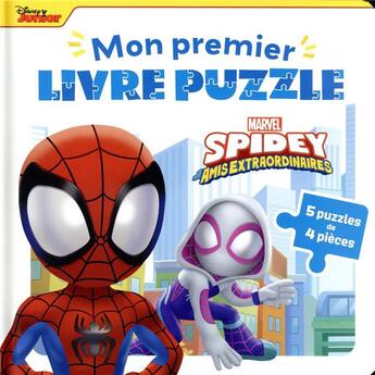 Couverture du livre « Mon premier livre puzzle ; Marvel Spidey et ses amis extraordinaires » de Disney aux éditions Disney Hachette