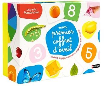 Couverture du livre « Tout-petit Montessori : Mon premier coffret d'éveil » de Delphine Roubieu aux éditions Nathan