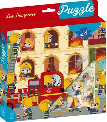 Couverture du livre « Ma boite a puzzle24p pompiers » de  aux éditions Lito