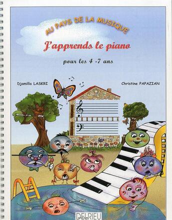 Couverture du livre « J'apprends le piano --- piano » de Laskri/Papazian aux éditions Delrieu