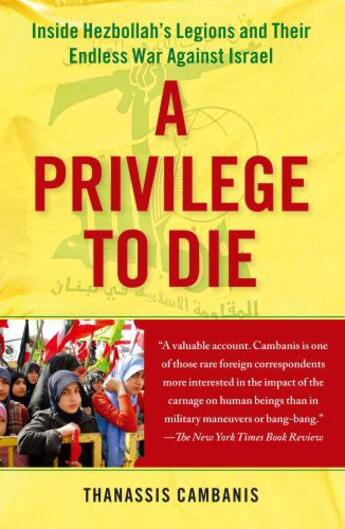 Couverture du livre « A Privilege to Die » de Cambanis Thanassis aux éditions Free Press