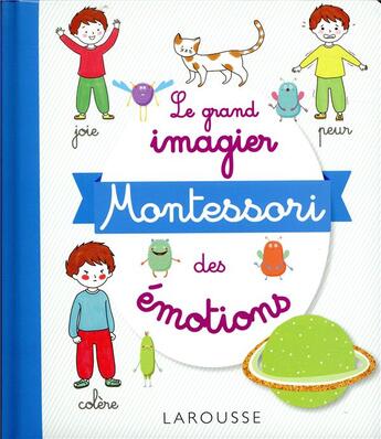 Couverture du livre « Le grand imagier Montessori des émotions » de Marine Duvouldy aux éditions Larousse