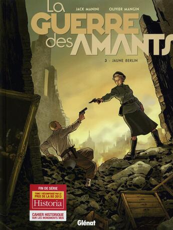 Couverture du livre « La guerre des amants Tome 3 ; jaune Berlin » de Jack Manini et Olivier Mangin aux éditions Glenat