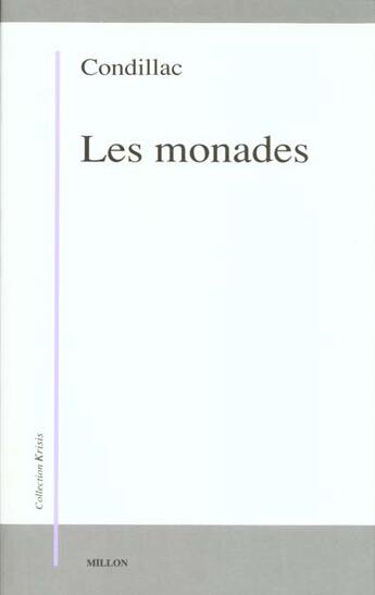 Couverture du livre « Les monades » de Condillac (De) E B. aux éditions Millon